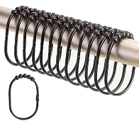 Набор из 12 крючков для шторки Carnation Home Fashions Ellipse Type Hook Black SLM-LPS/16